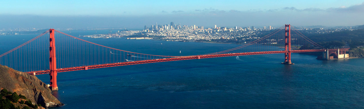 View of the Golden Gate Bridge and San Francisco